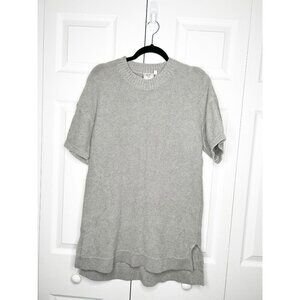 Elk Reis Grey Marle Short Sleeve High Low Knit Sweater Women's Size Small/Medium